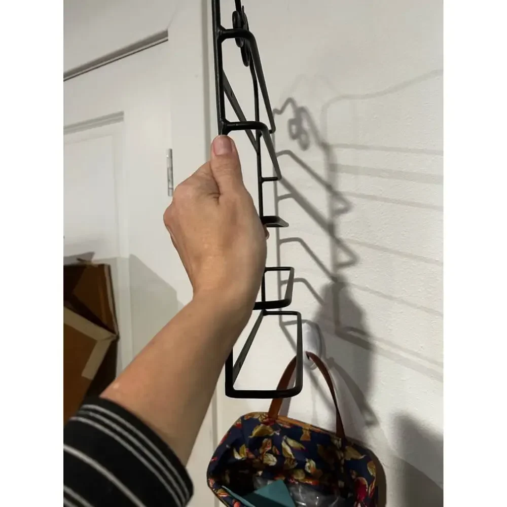 Longaberger Black Metal Wall Mounted magazine jewelry Rack wrought iron